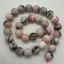 Load image into Gallery viewer, Peruvian Opal Matte Finish Round Bead Strand | 12mm | Pink, Black | 32 Beads |
