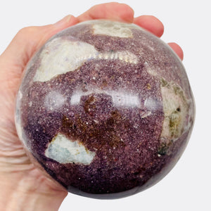 Huge Garnet Crystal 1525g Sphere | 4 1.4" | Red White | 1 Collector's Item |