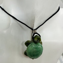 Load image into Gallery viewer, Aventurine Stone Turtle Pendant Necklace | 3/4' Long | Green| 1 Necklace |
