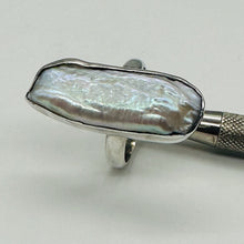 Load image into Gallery viewer, Pearl Designer Sterling Silver Ring | Size 7 | White, Silver | 1 Ring

