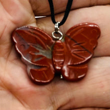 Load image into Gallery viewer, Brecciated Jasper Stone Butterfly Pendant| 1&quot; Long | Red | 1 Pendant Necklace |
