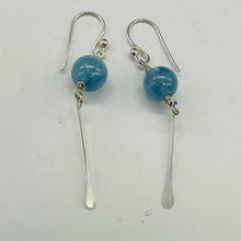 Load image into Gallery viewer, Aquamarine Sterling Silver Dangle Earrings | 2" Long | Blue | 1 Pair |

