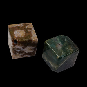 2 Ocean Jasper 14x14x14mm Cubes 1408