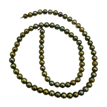 Load image into Gallery viewer, Fresh Water Pearls 16&quot; Strand Round Pearls | 5mm | Golden Green | 1 Strand |
