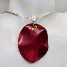 Load image into Gallery viewer, Mars Red Mustard Mookaite Oval Sterling Silver Pendant | 50mm | Maroon |
