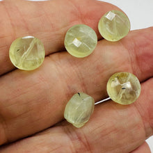 Load image into Gallery viewer, Green Tourmaline Faceted Round Beads 10x6mm 5 Natural Gemstone Beads
