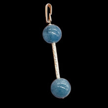 Load image into Gallery viewer, Aquamarine Dangle Drop Sterling Silver Pendant | 1 1/2" Long | Blue |

