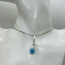 Load image into Gallery viewer, Aquamarine Sterling Silver Wire Wrap Spinner Pendant | 1" Long | Blue |
