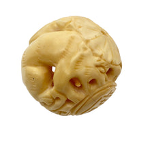 Load image into Gallery viewer, Chinese Zodiac Year of the Tiger Bone Bead | 30mm | Cream | Round |1 Bd |
