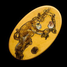 Load image into Gallery viewer, Chinese Year of the Monkey Pendant Bead | 2" Long | Tan, Brown
