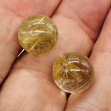 Load image into Gallery viewer, Gem Quality Golden Rutilated Quartz Round Beads | 13mm | 2 Beads |
