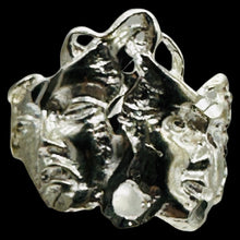 Load image into Gallery viewer, Smiling Frowning Drama Mask Sterling Silver Ring Size 5.5 Theater Jewelry
