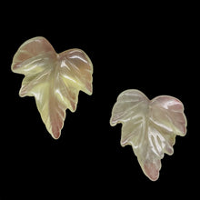 Load image into Gallery viewer, Carved Serpentine New Jade Leaf Bead Set | 27x24x4mm | 2 Beads |
