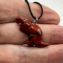 Load image into Gallery viewer, Red Jasper Tyrannosaurus Rex Dinosaur Pendant Necklace | 3/4&quot; Long | Red |
