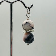 Load image into Gallery viewer, Pink Peruvian Opal Matte Finish Drop Pendant | Pink, Black | 1 1/4&quot; Long |

