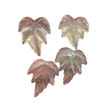 Load image into Gallery viewer, Carved Serpentine New Jade Leaf Bead Set | 28x23x4 to 24x24x4mm | 4 Beads |
