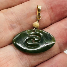 Load image into Gallery viewer, Jade New Zealand Maori Koru 14K Gold Filled Pendant | Green | 1&quot; Long |
