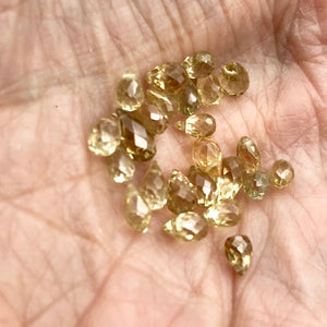 1 Natural Golden Yellow Zircon Faceted Briolette Bead 6942