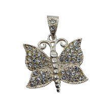 Load image into Gallery viewer, Butterfly Marcasite Sterling Silver Pendant | 1&quot; Long | Silver | 1 Pendant
