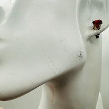 Load image into Gallery viewer, January! 7mm Lab Garnet &amp; Sterling Silver Stud Earrings 9780A
