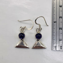 Load image into Gallery viewer, Amethyst Sterling Silver Triangle Earrings | 1&quot; Long | Purple | 1 Pair |
