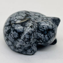 Load image into Gallery viewer, Hand-Carved Sleeping Cozy Kitty Cat | 40x37x21mm | Black White | 1 Figurine | | 40x37x21mm | Black White

