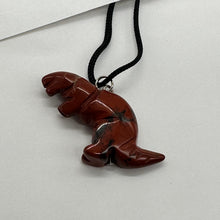 Load image into Gallery viewer, Red Jasper Tyrannosaurus Rex Dinosaur Pendant Necklace | 3/4&quot; Long | Red |
