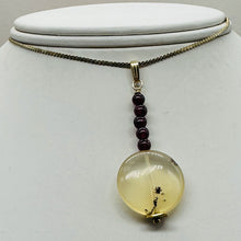 Load image into Gallery viewer, Gemmy Peruvian Opal w/Garnet Sterling Silver Pendant | Clear, Red |1 1/4&quot; Long |
