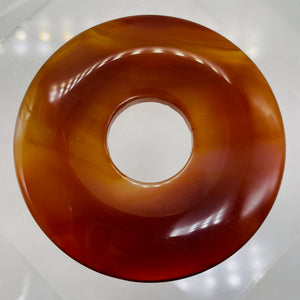 Carnelian Pi Circle Pendant Bead | 70mm | Orange | 2 7/8" Diameter | 1 Bead |
