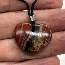Load image into Gallery viewer, Brecciated Jasper Heart Pendant Necklace | 1&quot; Long | Red, Pink | 1 Pendant |
