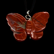 Load image into Gallery viewer, Brecciated Jasper Stone Butterfly Pendant| 1&quot; Long | Red | 1 Pendant Necklace |
