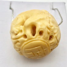 Load image into Gallery viewer, Chinese Zodiac Year of the Tiger Bone Bead | 30mm | Cream | Round |1 Bd |
