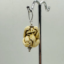 Load image into Gallery viewer, Hear No, See No, Speak No Evil Monkey Mammoth Bone Sterling Silver Pendant
