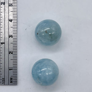 Aquamarine AAA Parcel Round Beads | 16mm | Blue | 2 Beads |