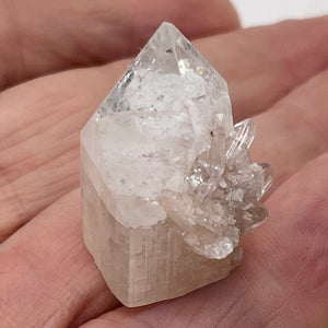 Apophyllite Stilbite 11g Collectors Crystal Pyramid | 25x20x19mm | Clear, Pink |