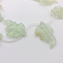 Load image into Gallery viewer, Carved Green Prehnite Leaf Briolette Bead Strand 109886D
