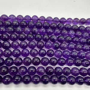 Amethyst Gorgeous Round AA Bead Parcel | 10mm | Deep Purple | 10 Beads |