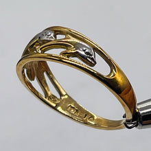 Load image into Gallery viewer, Dolphins and Diamonds 10K Yellow Gold Ring | Size 6 3/4 | Gold | 1 Ring |
