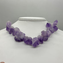 Load image into Gallery viewer, Amethyst Natural Crystals 8&quot; Strand | 29x27x15 to 18x17x12mm | Purple| 14 Beads|
