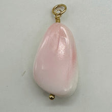 Load image into Gallery viewer, Conch Shell Pear Shaped 14K Yellow Gold Filled Pendant| 1 1/4" Long| Pink White|
