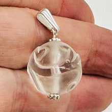 Load image into Gallery viewer, Dragon Carved Quartz Sphere Sterling Silver Pendant Necklace| 20mm| 1 1/4&quot; long|
