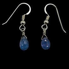 Load image into Gallery viewer, Tanzanite Sterling Silver Wire Wrap Dangle Earrings | Lavender | 1 Inch Long |
