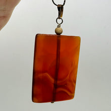 Load image into Gallery viewer, Carnelian Rectangle Cut Pendant | 2&quot; Long | 37x24mm (Carnelian) | Orange |
