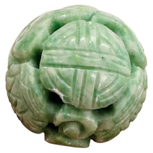 Load image into Gallery viewer, AAA Natural Green Jade Carved Owl Longevity Round Bead 22mm Chinese Focal Bead
