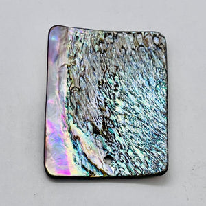 Rainbow Blue Abalone Rectangle Pendant Bead