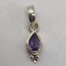 Load image into Gallery viewer, Amethyst Sterling Silver Drop Pendant | 3/4&quot; Long | Purple | 1 Pendant |
