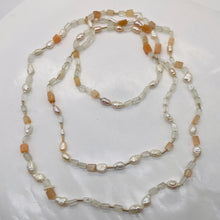 Load image into Gallery viewer, Peach, White Pearl and Moonstone Random | 40&quot; | Peach White Clear | 1 Necklace |
