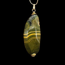 Load image into Gallery viewer, Ocean Jasper 14K Gold Filled Long Pendant | 2 1/2" Long| Green, Gold| 1 Pendant|
