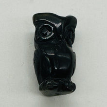 Load image into Gallery viewer, Wisdom Carved Obsidian Owl Animal Bead Figurine | 21x12x9mm | Black
