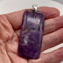 Load image into Gallery viewer, Natural Purple Lepidolite Large Rectangular Sterling Silver Pendant | 2 3/4&quot; |
